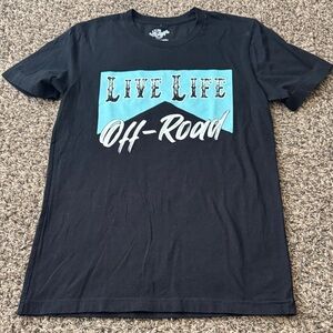 Off Road Vixens - Live Life Off-Road Graphic Tee - Black with Teal Print